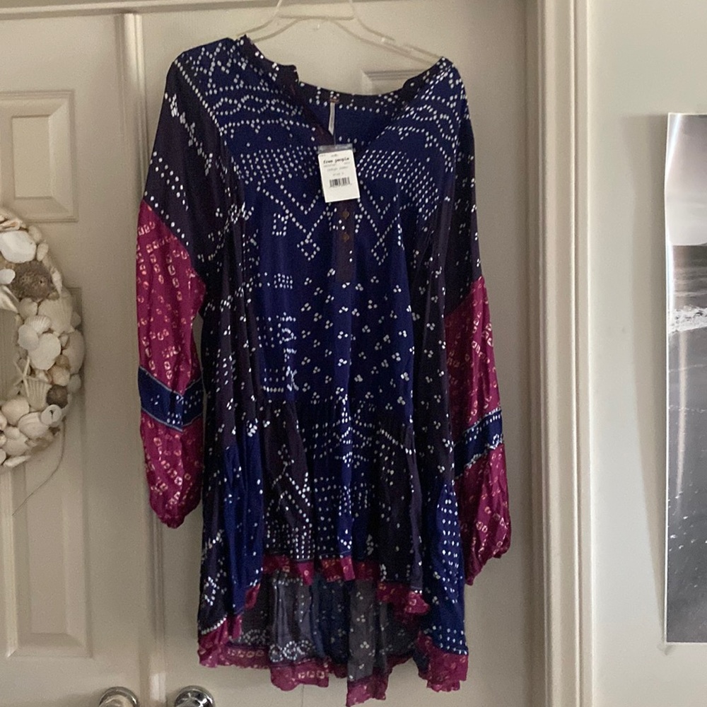 Free people long sleeve mini dress size L